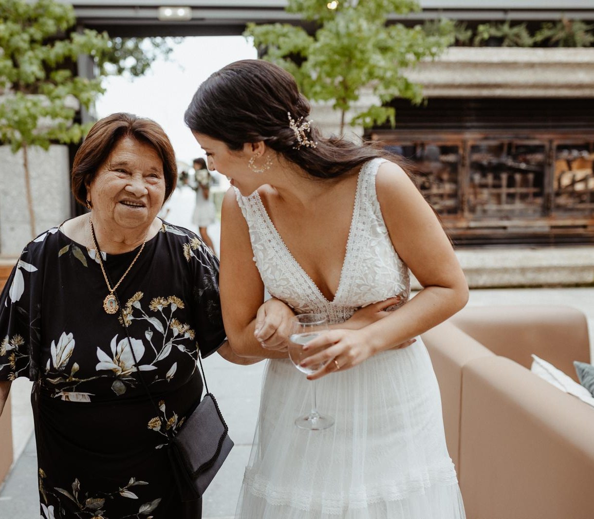 Ana Leonor Silva com a avó Leonor, no dia do casamento